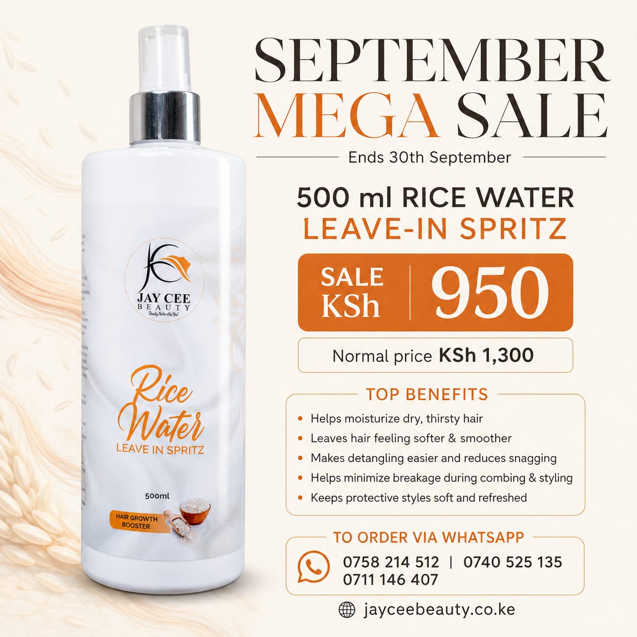 500ml Rice Water Leave in Spritz