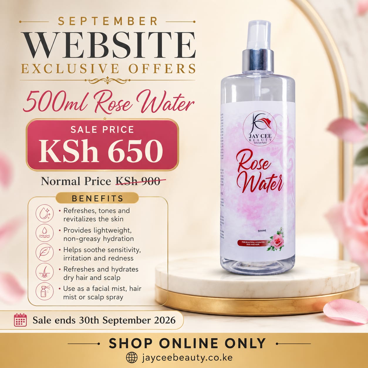500ml Rose Water