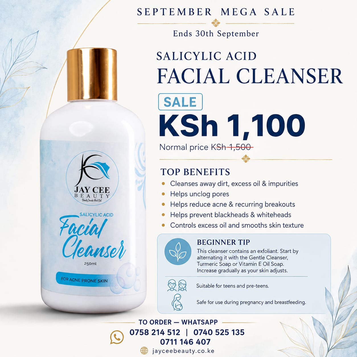 250ml Salicylic cleanser